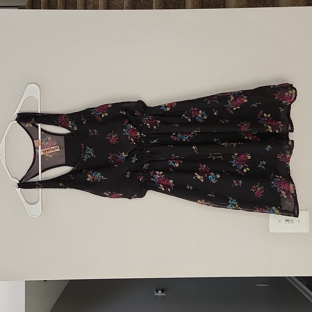 Eyeshadow Black Dress Floral Pattern Women's Medium